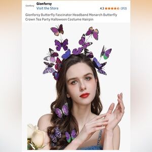 Gionforsy Butterfly Fascinator Headband